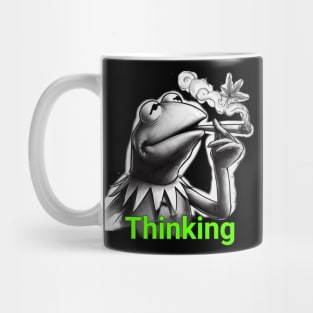 Thinking Kermit the Frog smoking weed dope Mug